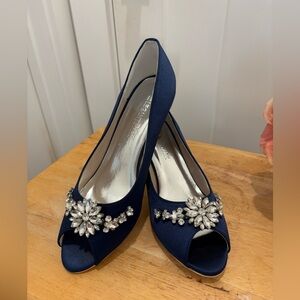 Women’s Fashion Shoes Size 9 Royal  Blue With Rhinestones